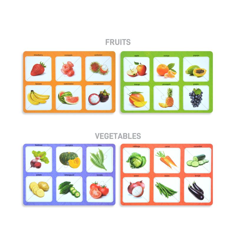 Fruits and Vegetables Puzzle - inside pieces images
