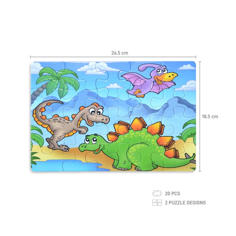 Dinosaurs Puzzle 20pcs x 2puzzles - inside sizes
