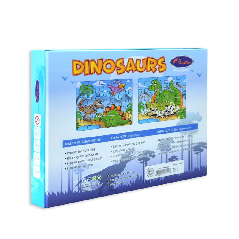Dinosaurs Puzzle 20pcs x 2puzzles - box back