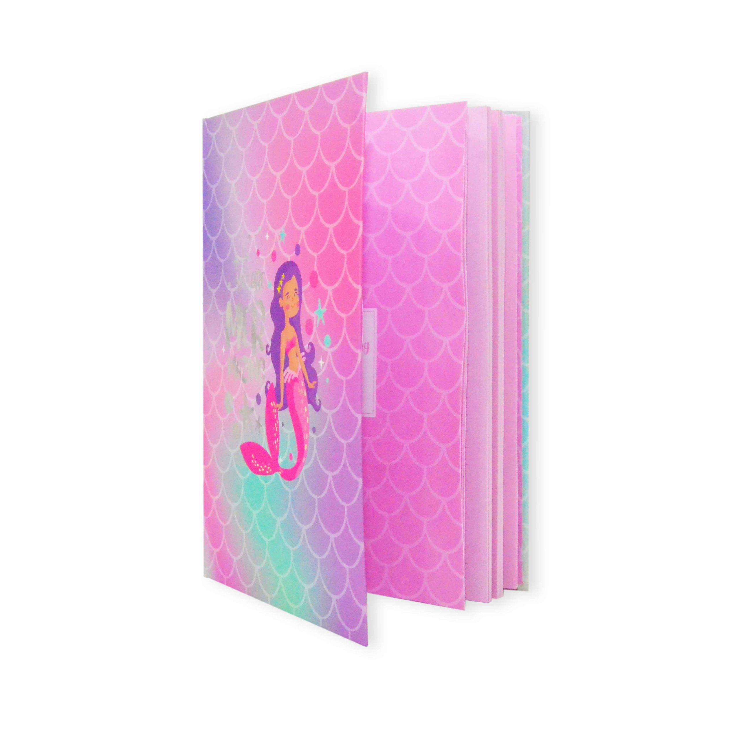 Mermaid A5 Diary Notebook 160p front cover inside pages