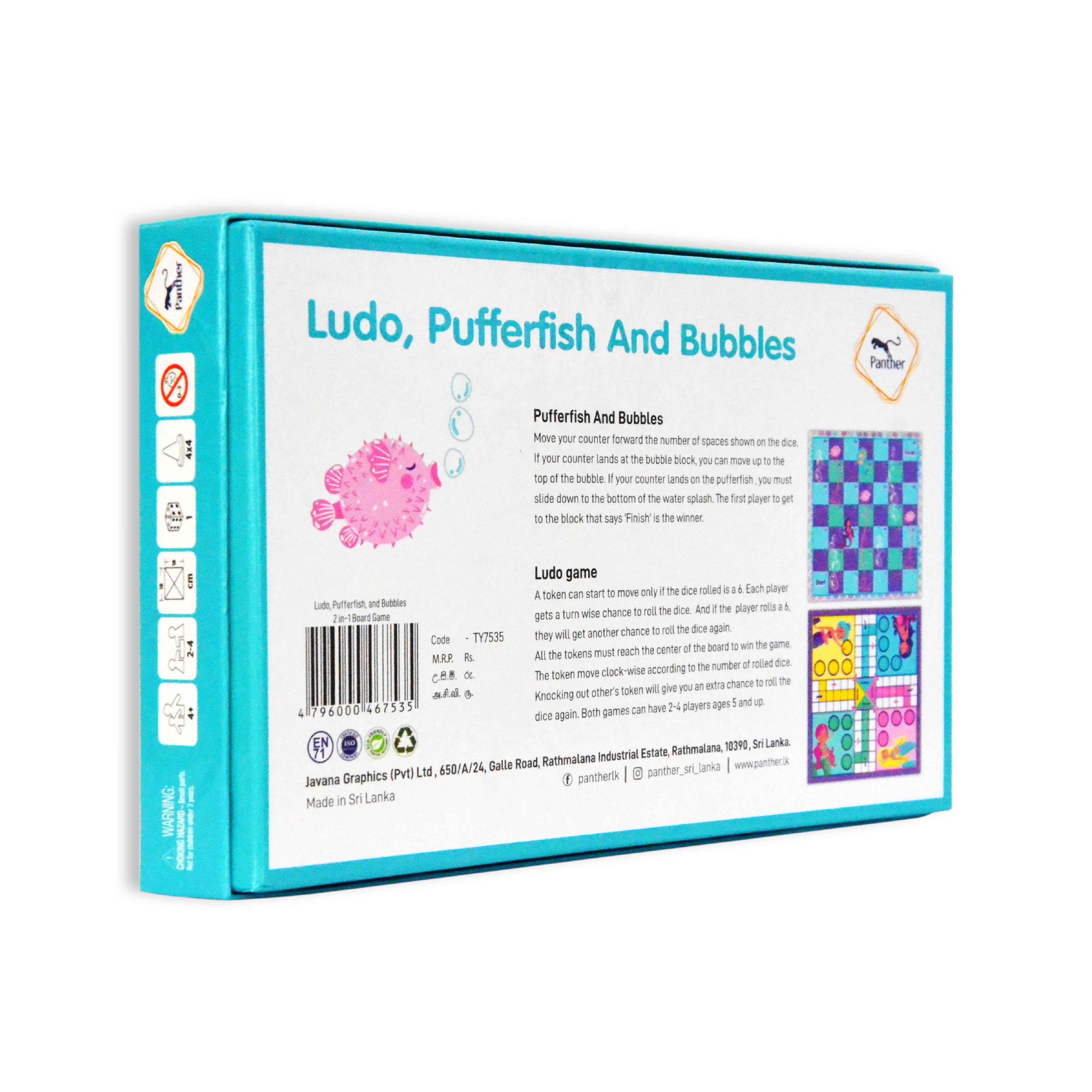 TY7535 LudoPufferfish and Bubbles 2 in 1 Board Game 04 scaled