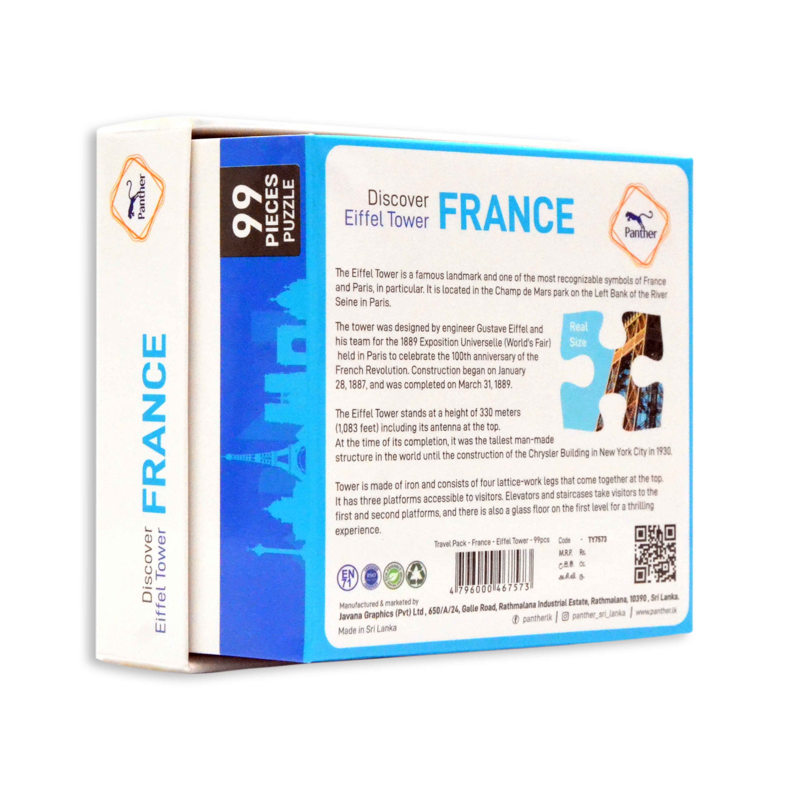 Travel Pack - France - Eiffel Tower -back