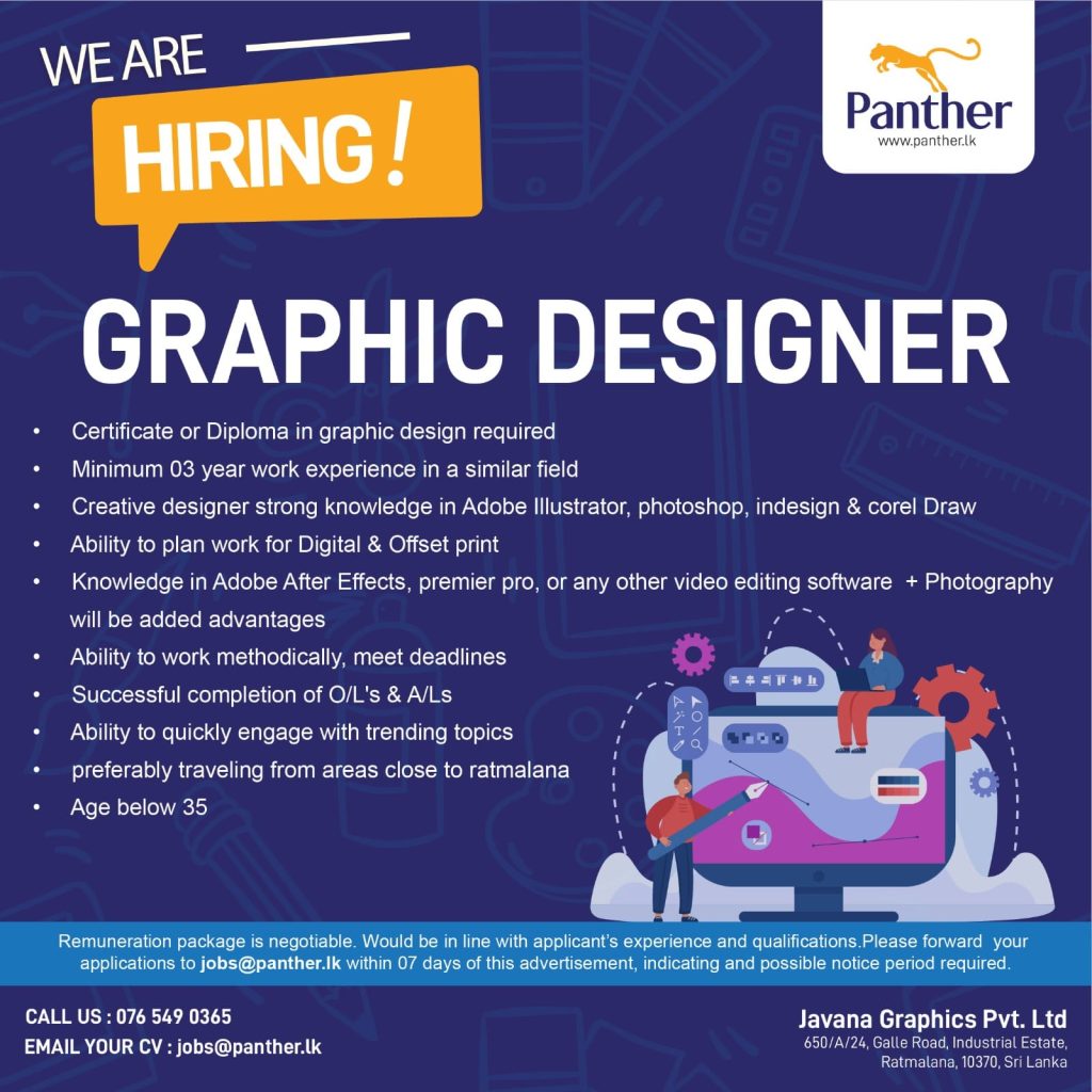 Panther Sri Lanka Graphic Designer vacancy