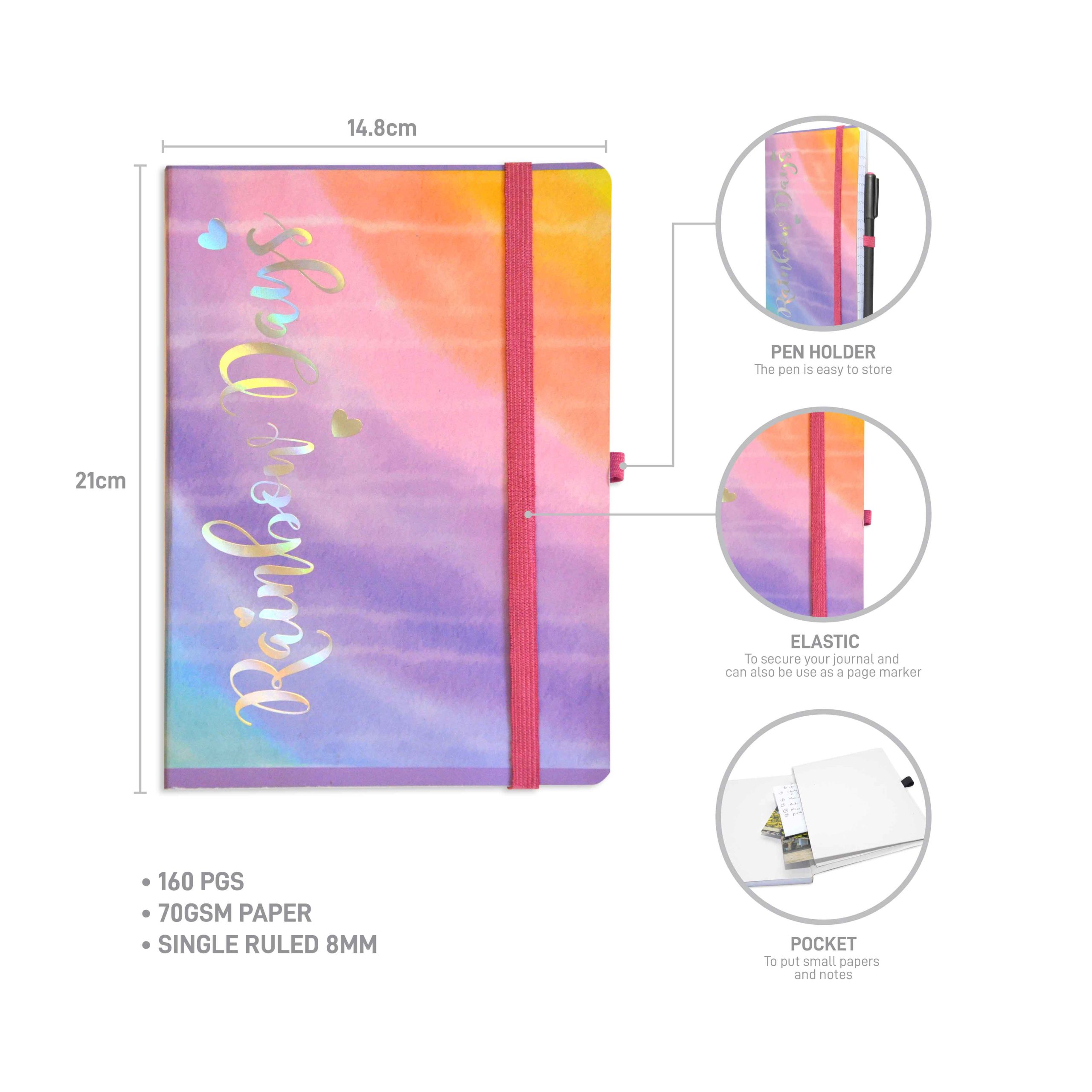 bevibe rainbow days soft cover journal 160p