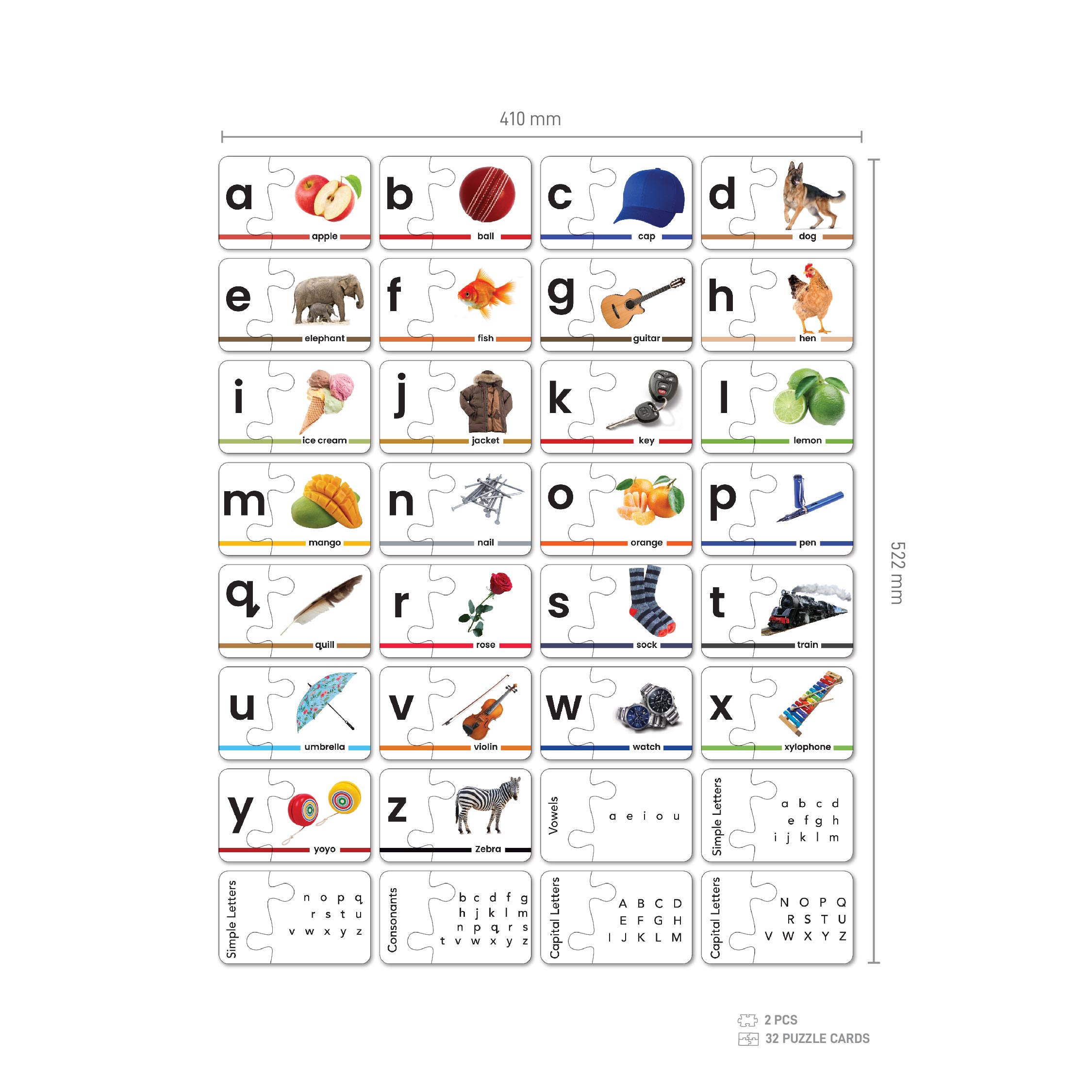 EduKit English Alphabet Jigsaw Puzzle -2pcs x 32pzls - Image 4